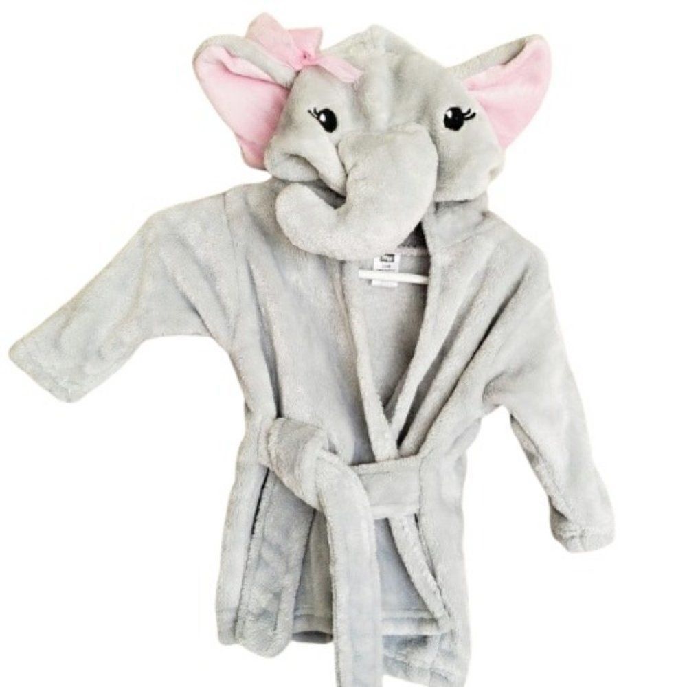 Baby Plush Soft Bathrobe Hooded Elephant Robe